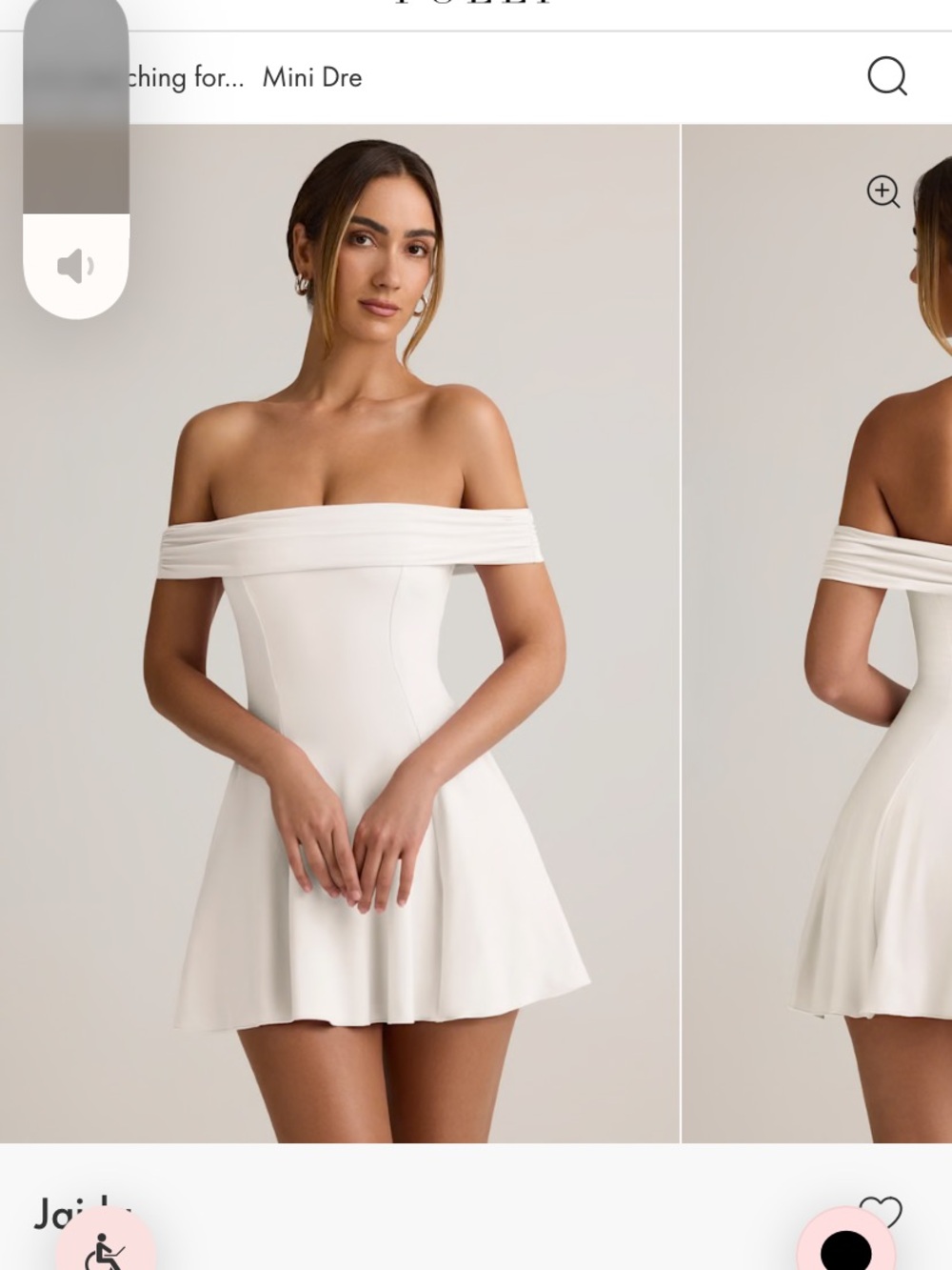 Oh Polly Dress Jaida Modal Off-Shoulder A-Line Mini Dress in White